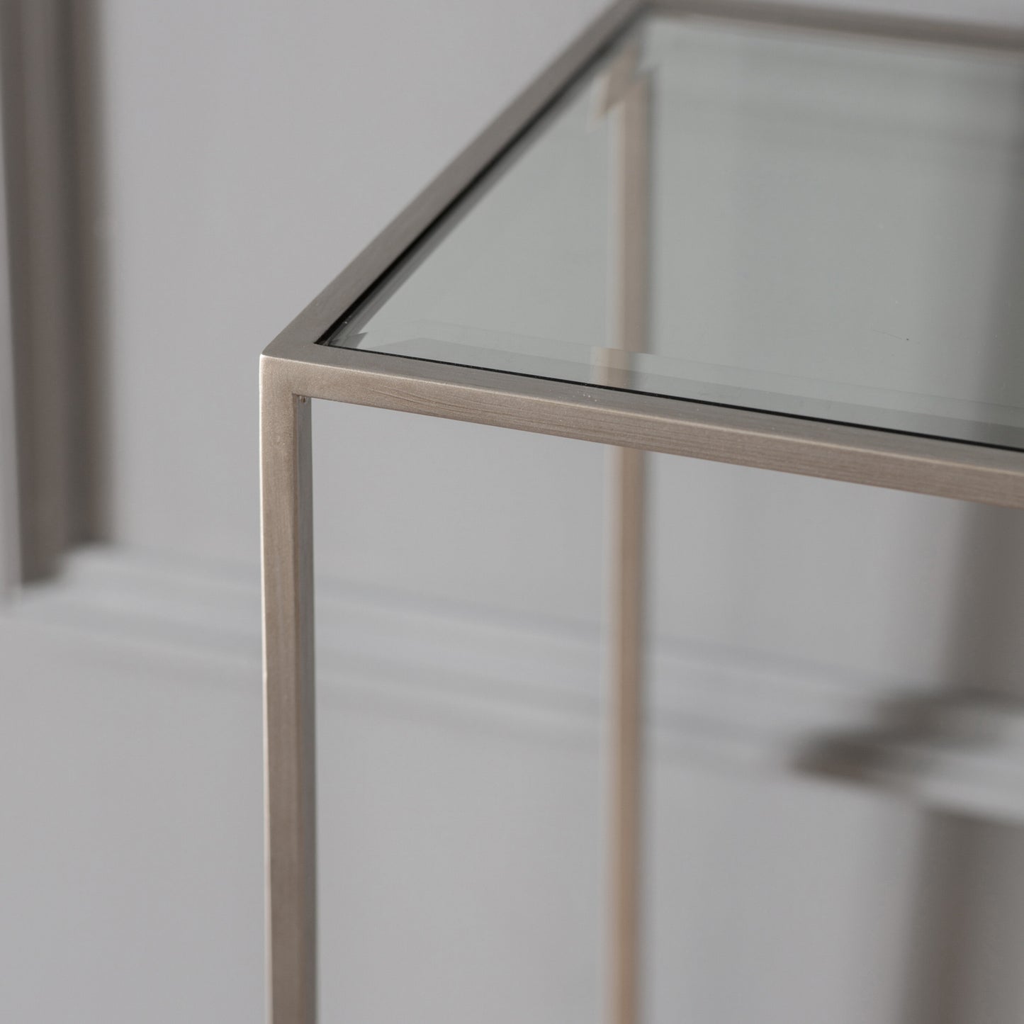 Sleek Metal And Glass Console Table |Silver 