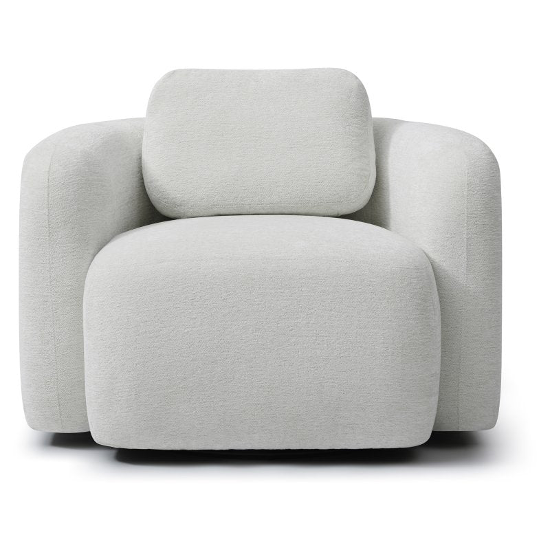Mitch Swivel Chair l Natural Soft Chenille - Rydan Interiors