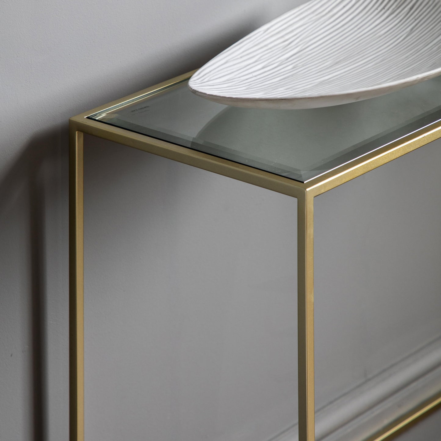 Sleek Metal And Glass Console Table | Champagne 