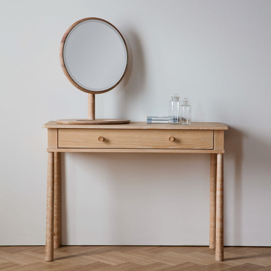 Emiko Metal And Wood Dressing Table with Drawer 