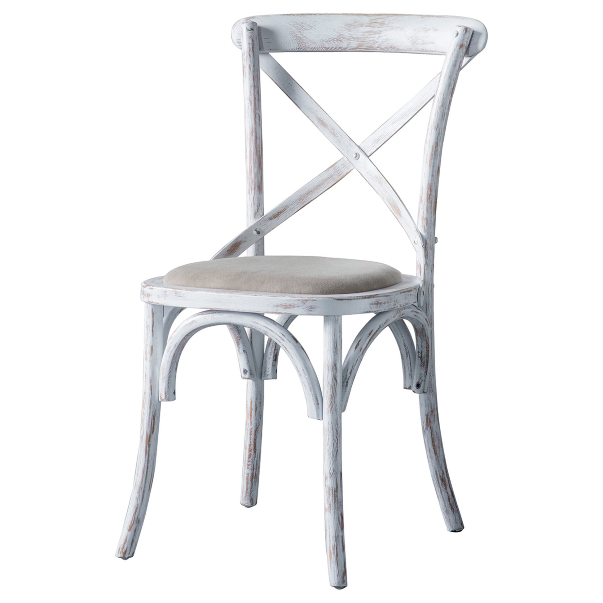 Wooden X Back Dining Chair | White Linen (2 Pack)
