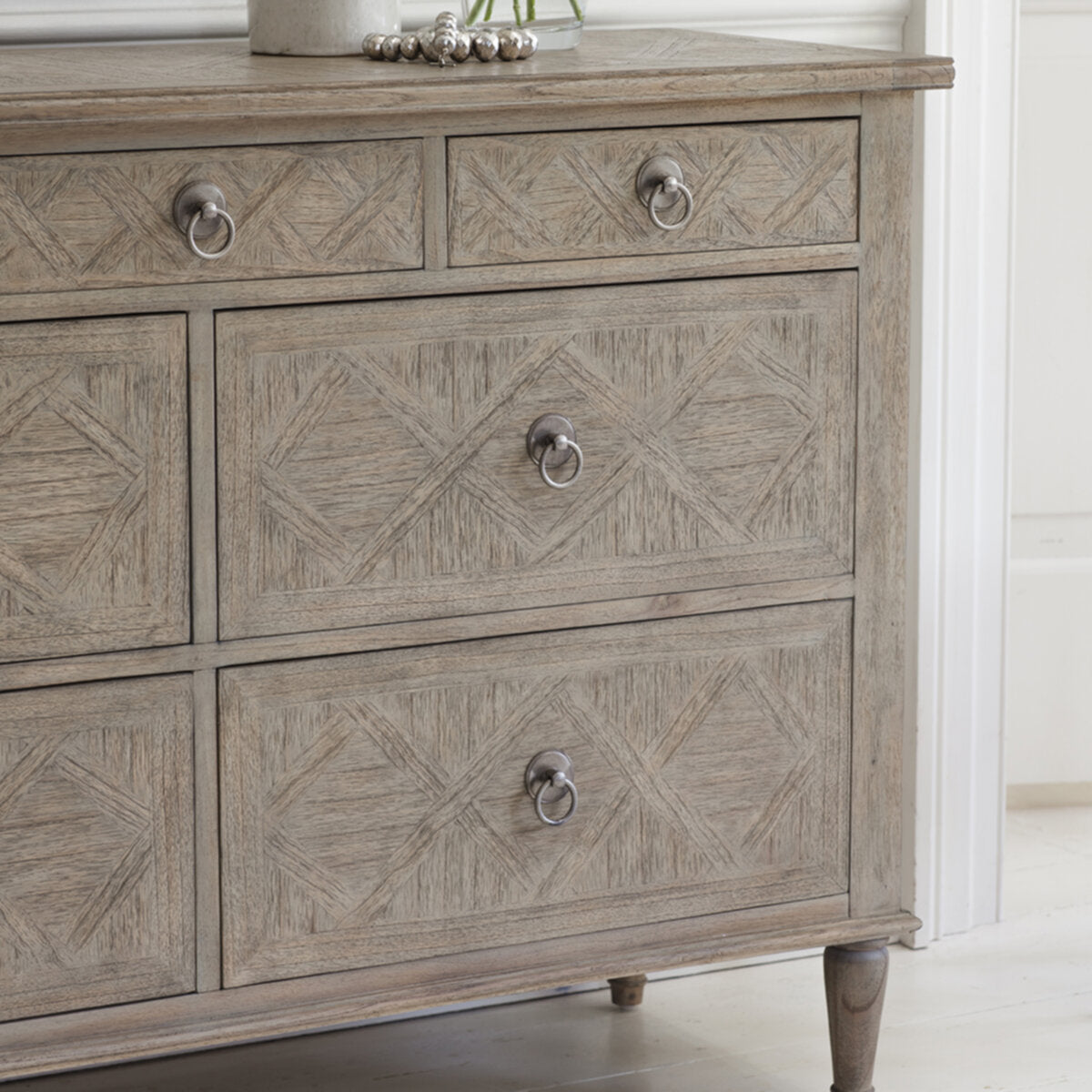 Colonial Parquet Inlay 7 Drawer Chest