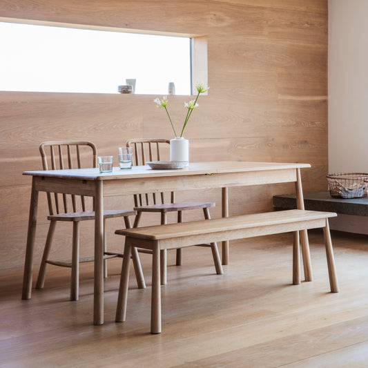 Emiko Metal And Wood Extending Dining Table 