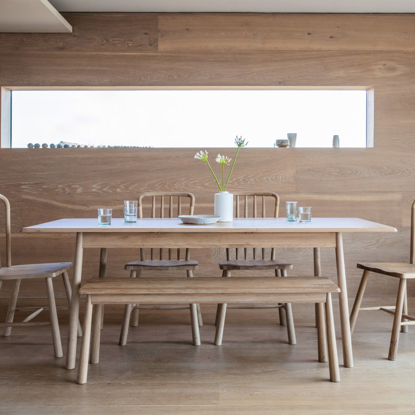 Emiko Metal And Wood Extending Dining Table 