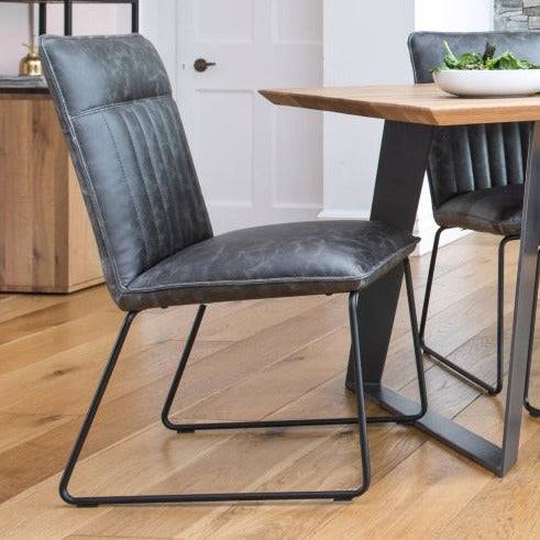 Cooper Grey Vegan Leather Dining Chairs Pack of 2 Rydan Interiors