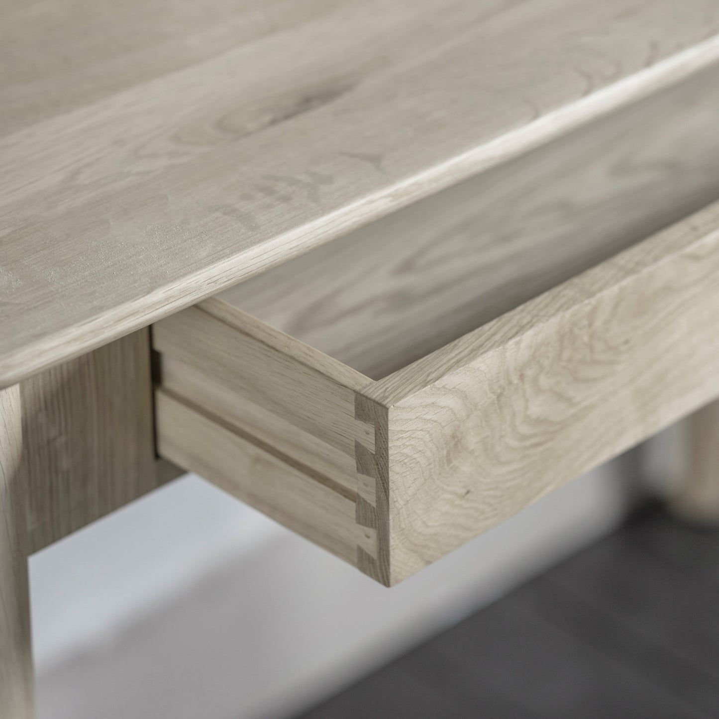 Colton Oak 1 Drawer Desk | Grey 