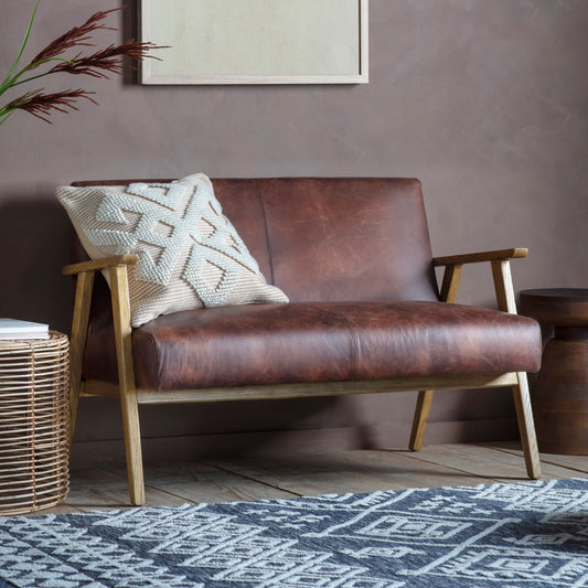 Eliana 2 Seater Sofa | Vintage Brown Leather
