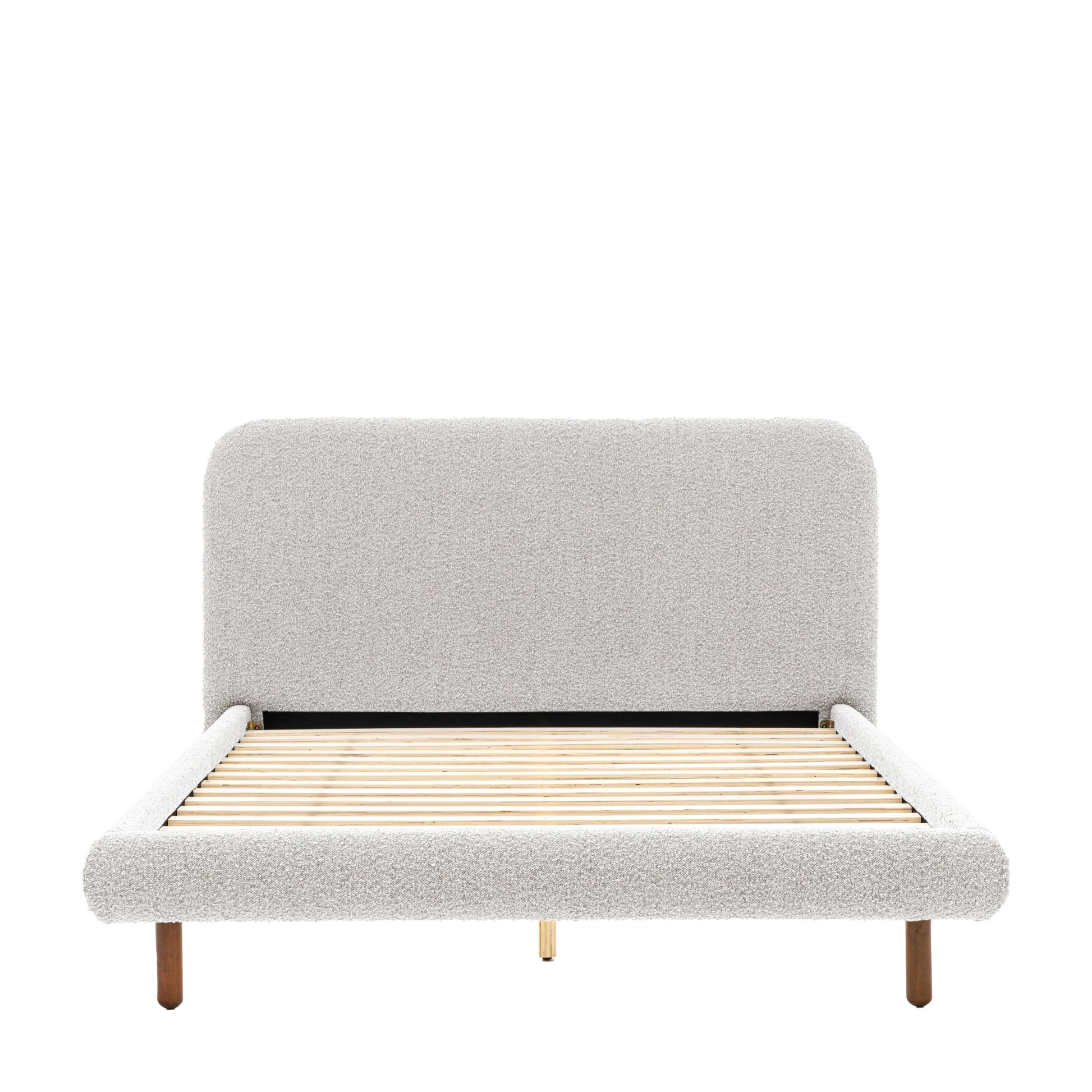 Hana Upholstered Double Bedstead | Stone Grey