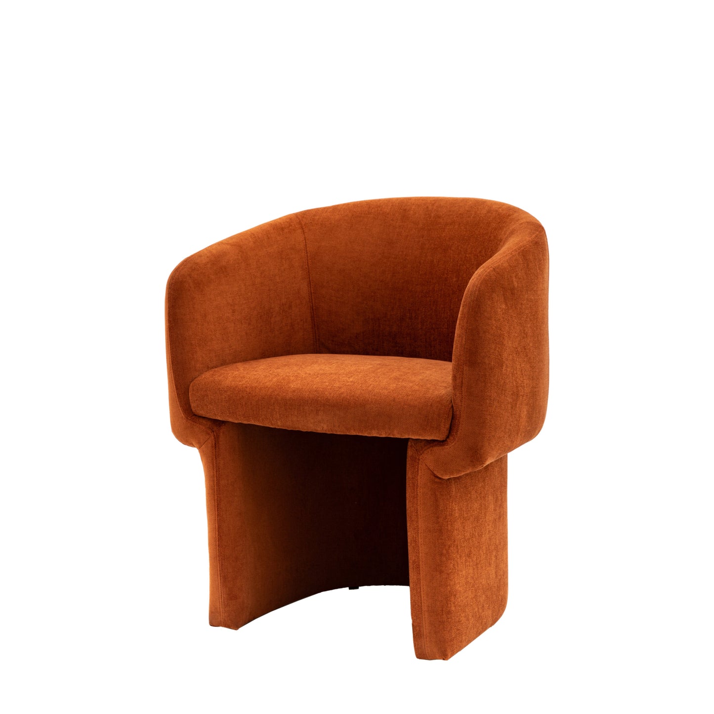 Amelia Fabric Tub Dining Chair | Rust 