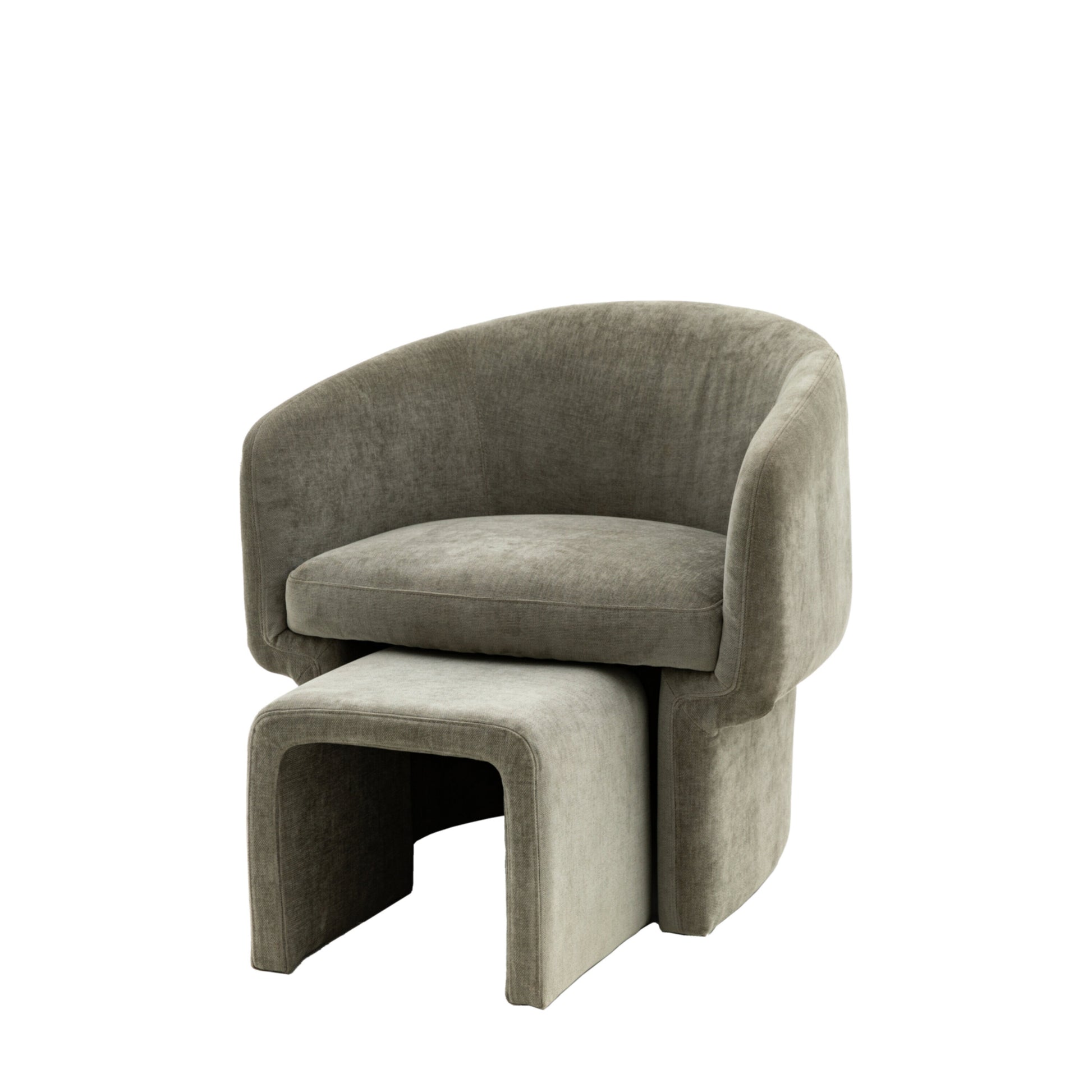 Ava Armchair and Footstool | Grey