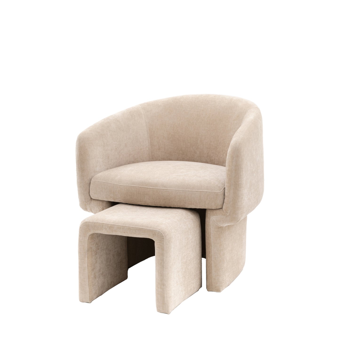 Ava Armchair and Footstool | Cream