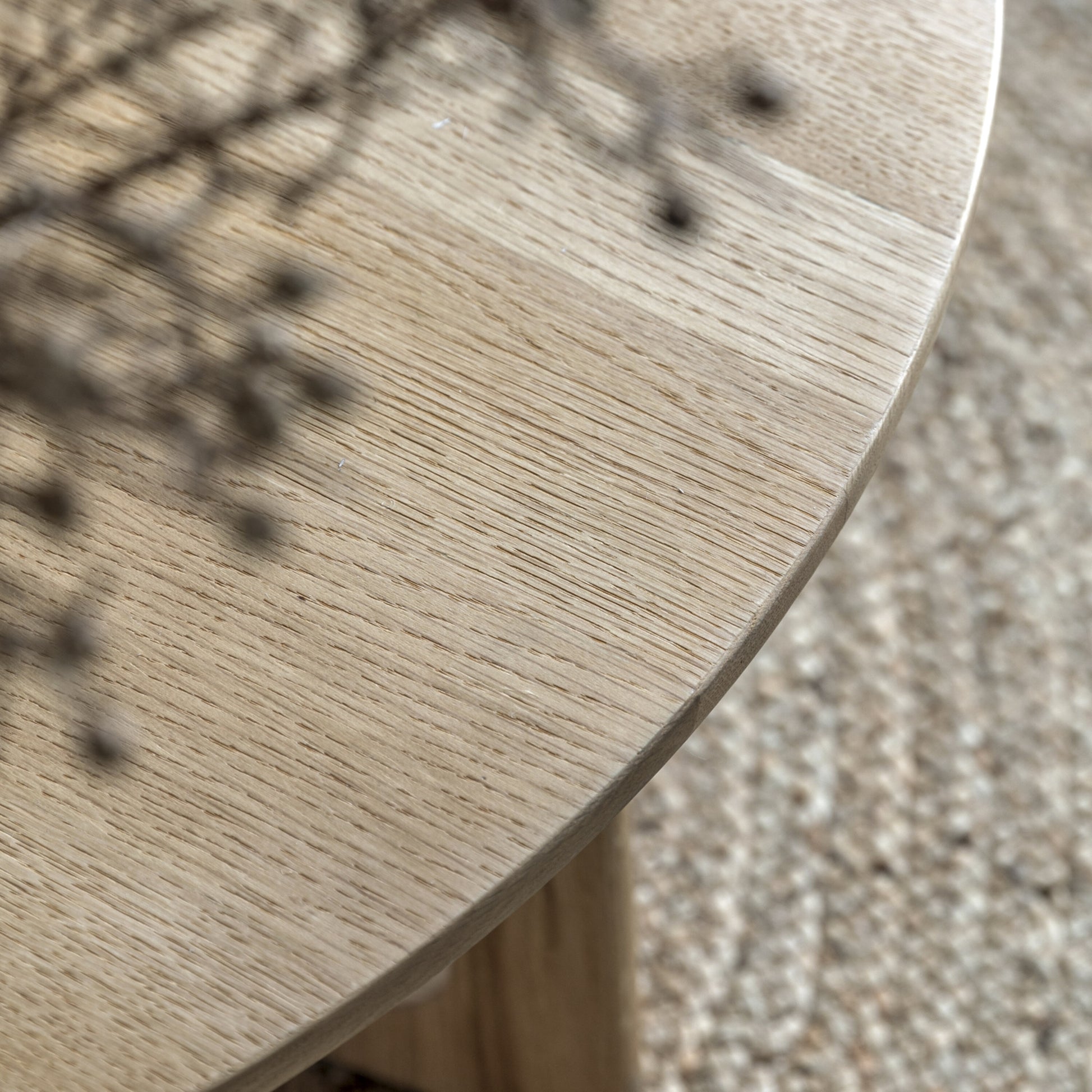 Scandi Exposed Wood Round Coffee Table | Natural