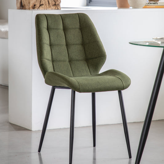 Amaya Fabric Dining Chair | Bottle Green (2 Pack)