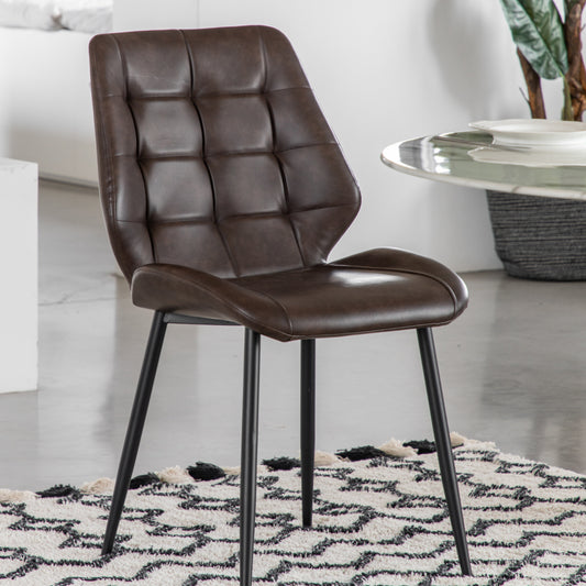Amaya Fabric Dining Chair |Brown (2 Pack)