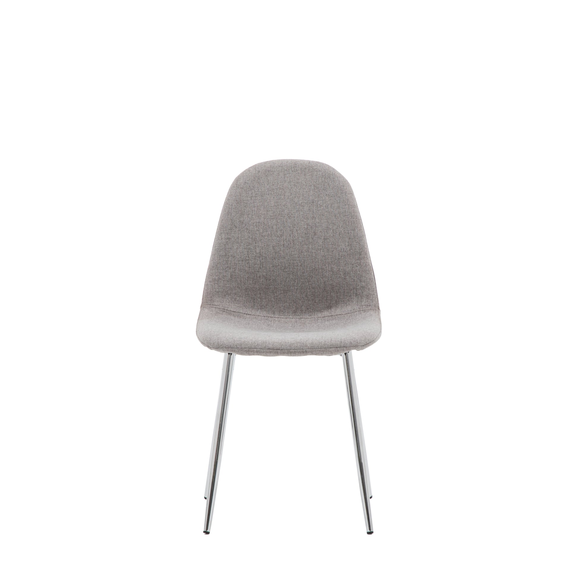 Scarlett Fabric Dining Chair | Chrome / Light Grey (2 Pack)