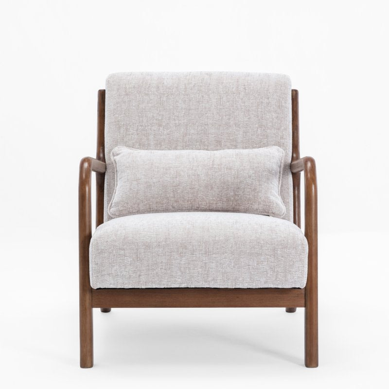 Inca natural chenille accent chair front view
