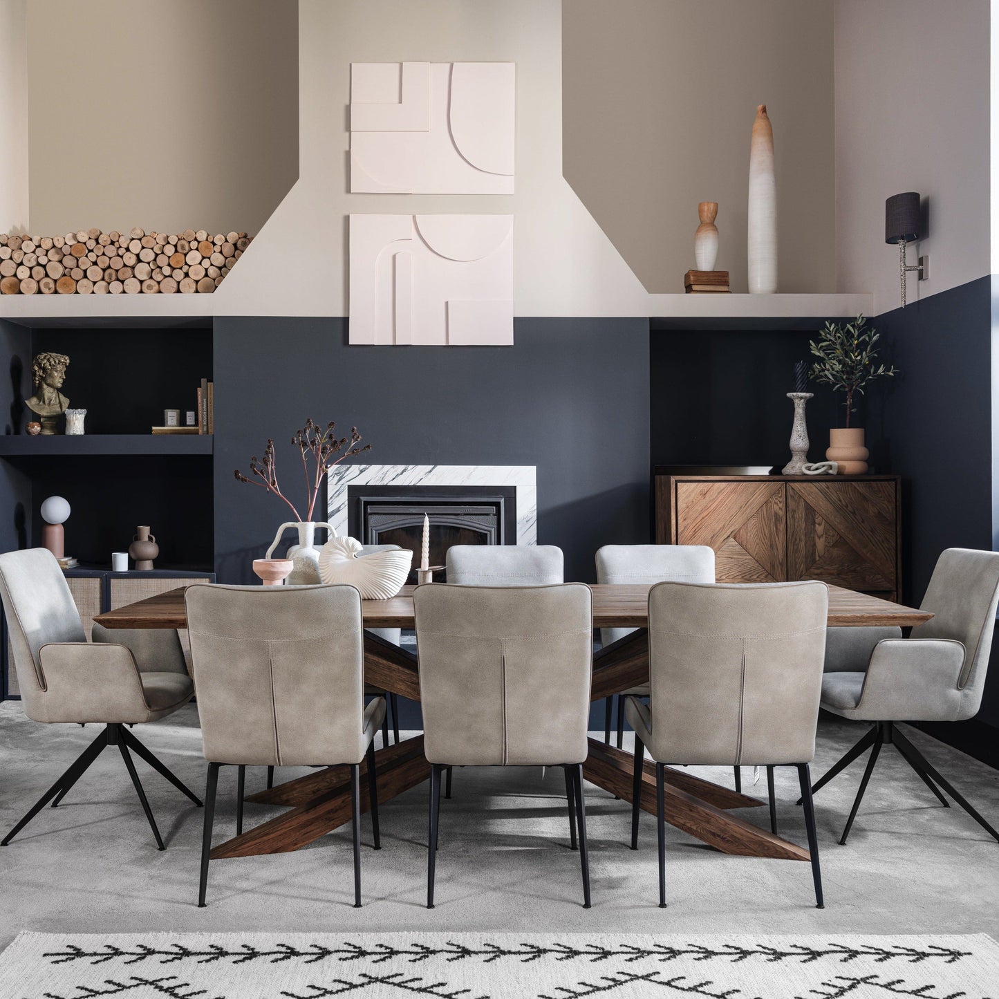 American Oak Dining Table - Smoked Finish - Rydan Interiors