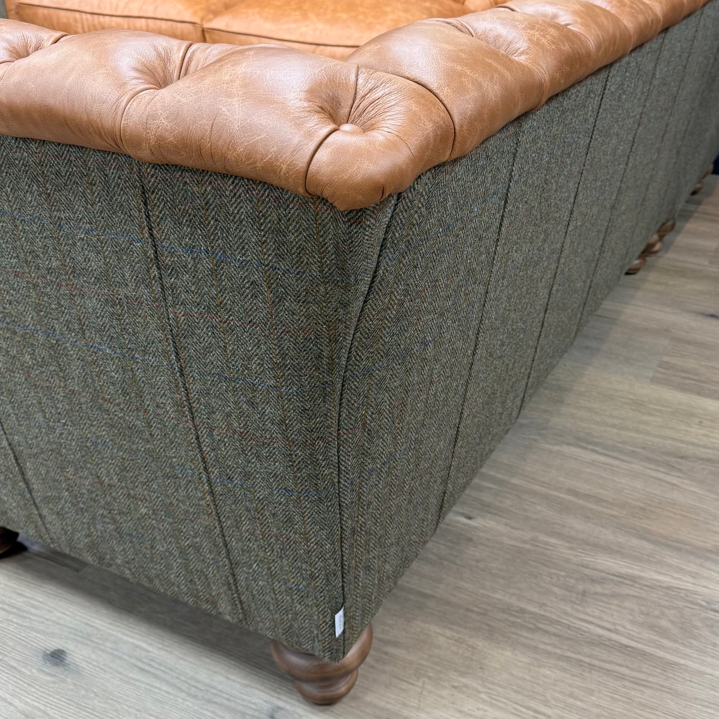 Islay | Harris Tweed & Leather Corner Sofa - Model 12 - Rydan Interiors