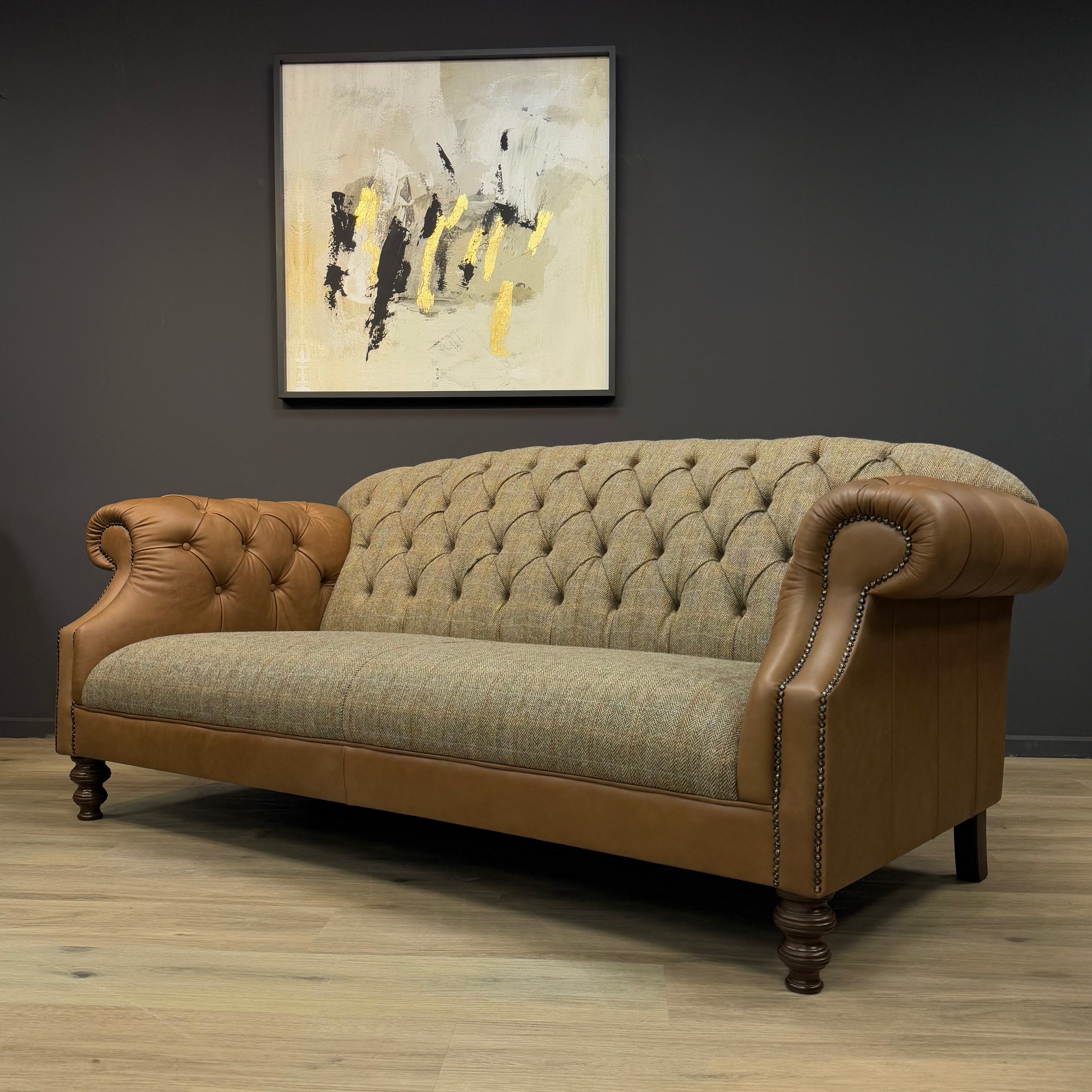 Buck Harris Tweed Chesterfield Sofa - Colour: Dark Brown | Rydan ...