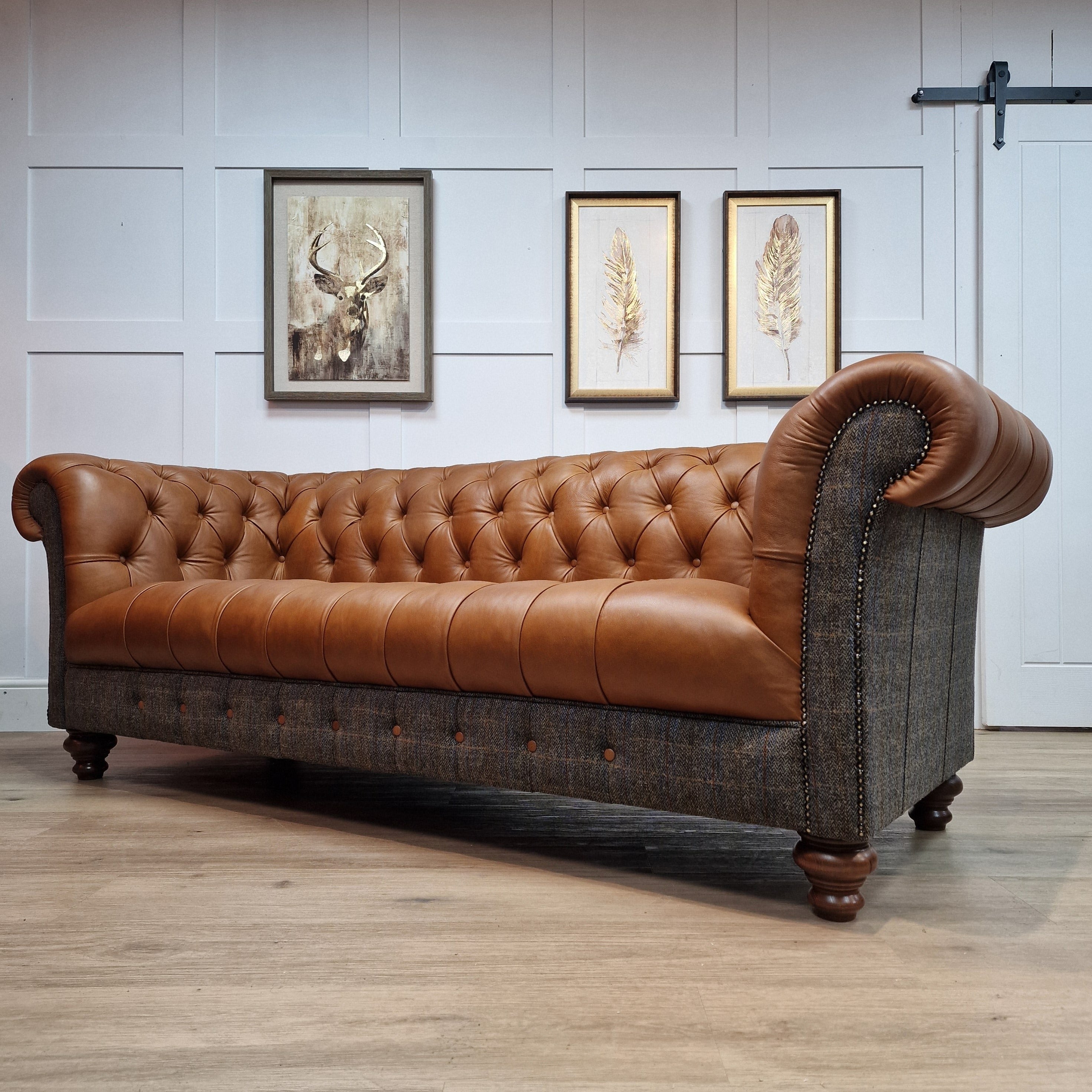 Alpin Harris Tweed Chesterfield Sofa - Colour: Grey and Blue | Rydan ...