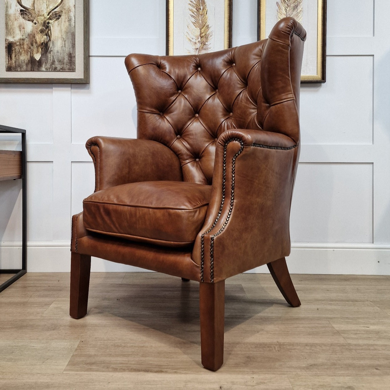 Bernard Leather Wingback Armchair Multiple Options – Rydan Interiors