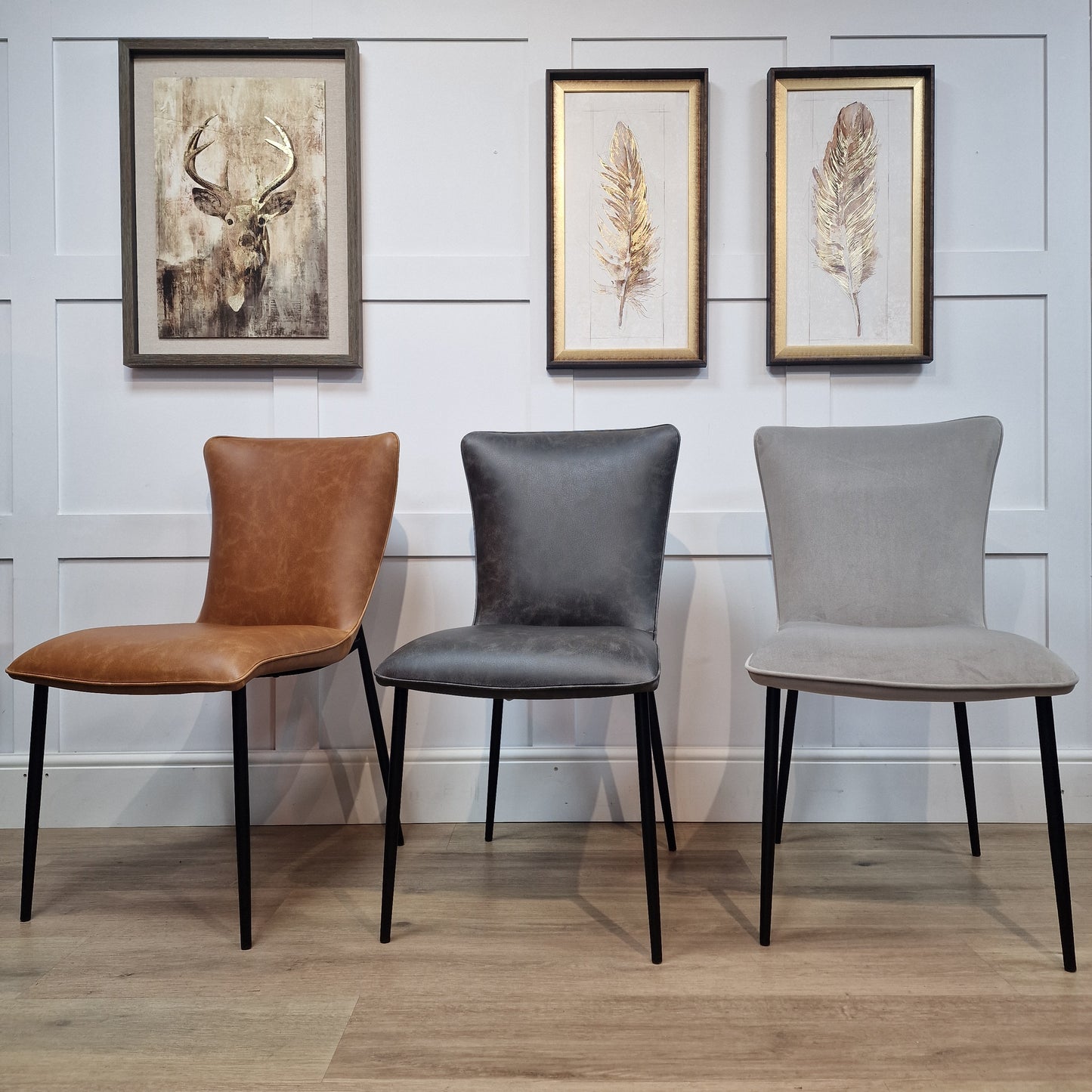 Ella Dining Chair Grey Velvet (Pack of 2) - Rydan Interiors