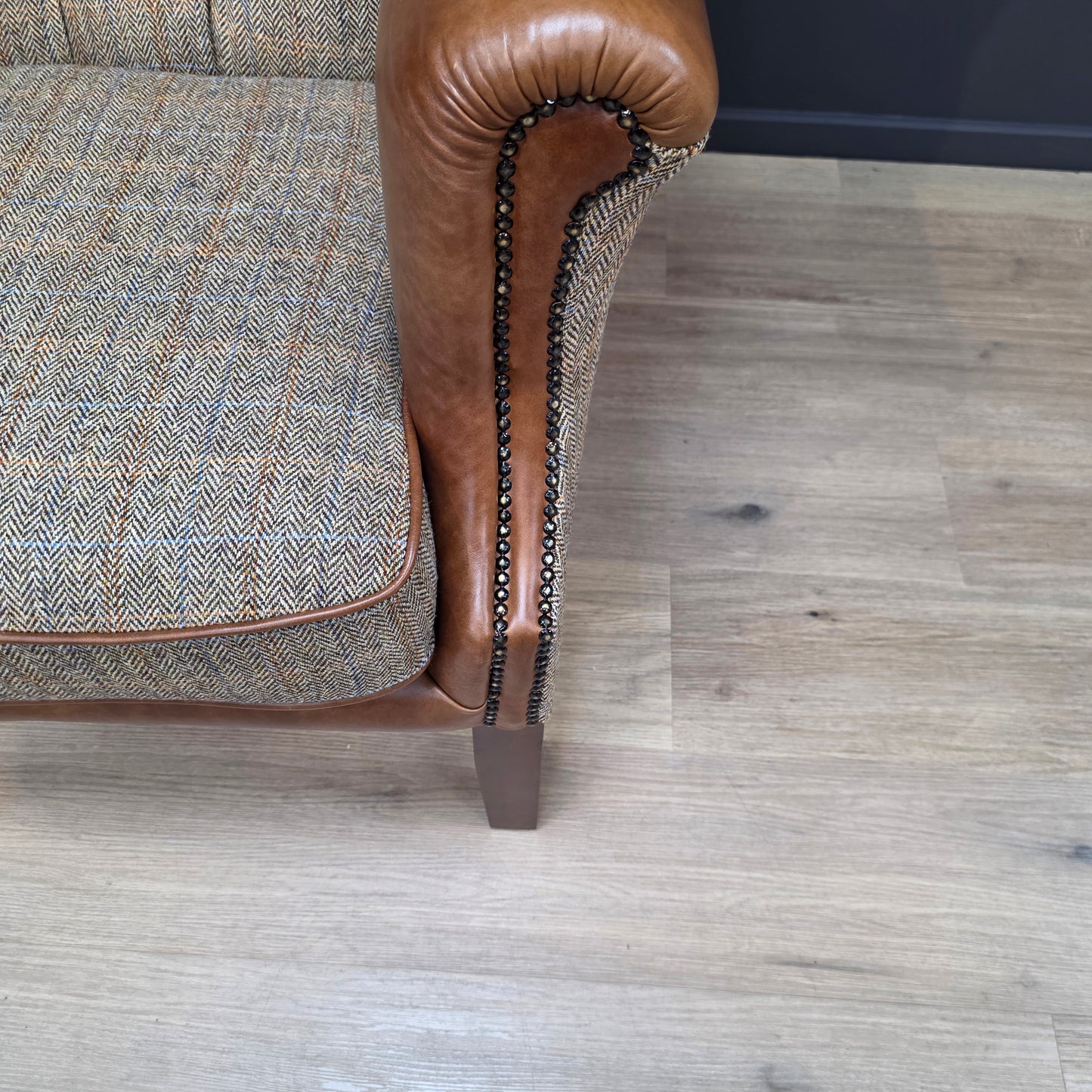 Toby | Harris Tweed And Leather Armchair - Rydan Interiors