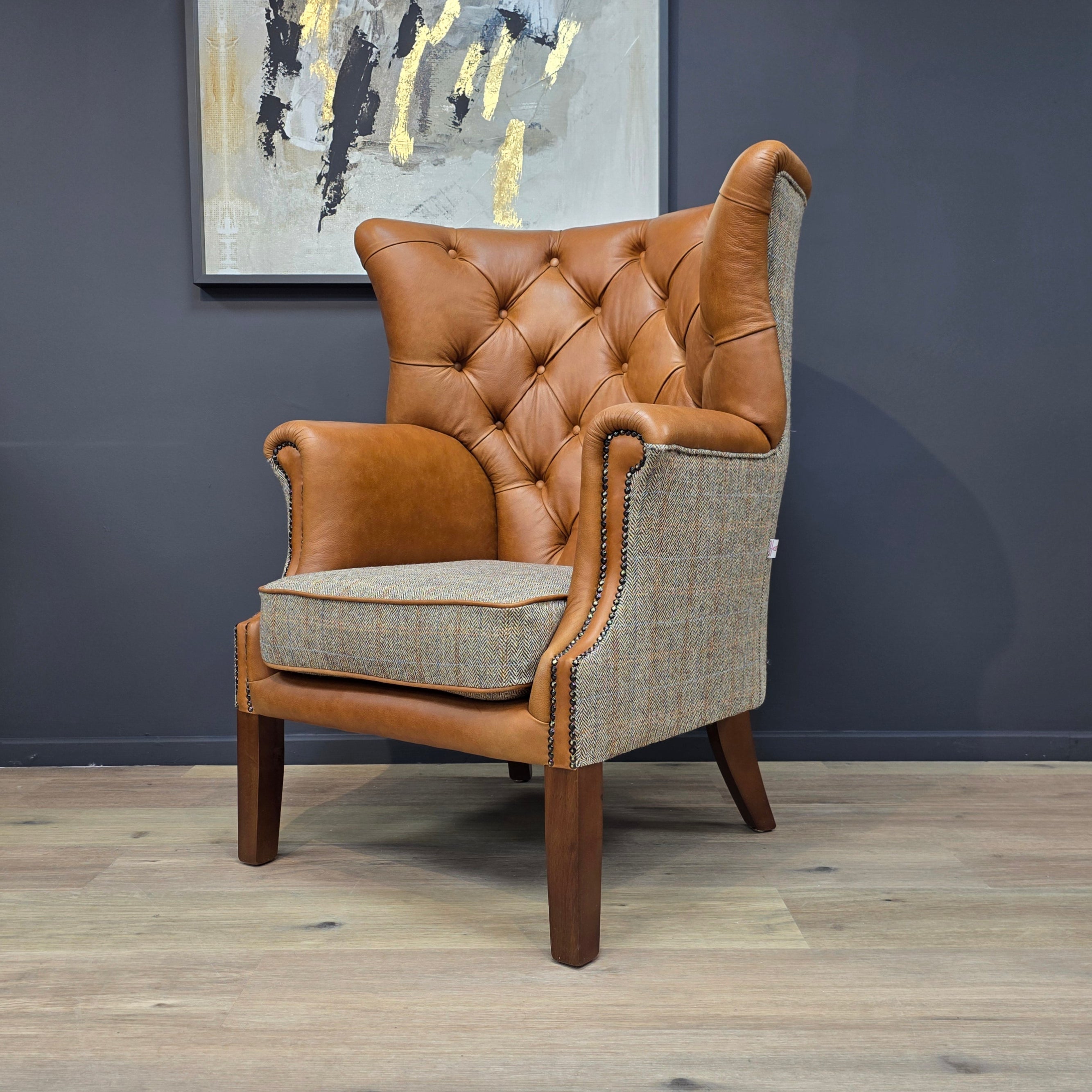Albert Harris Tweed And Leather Armchair | Rydan Interiors