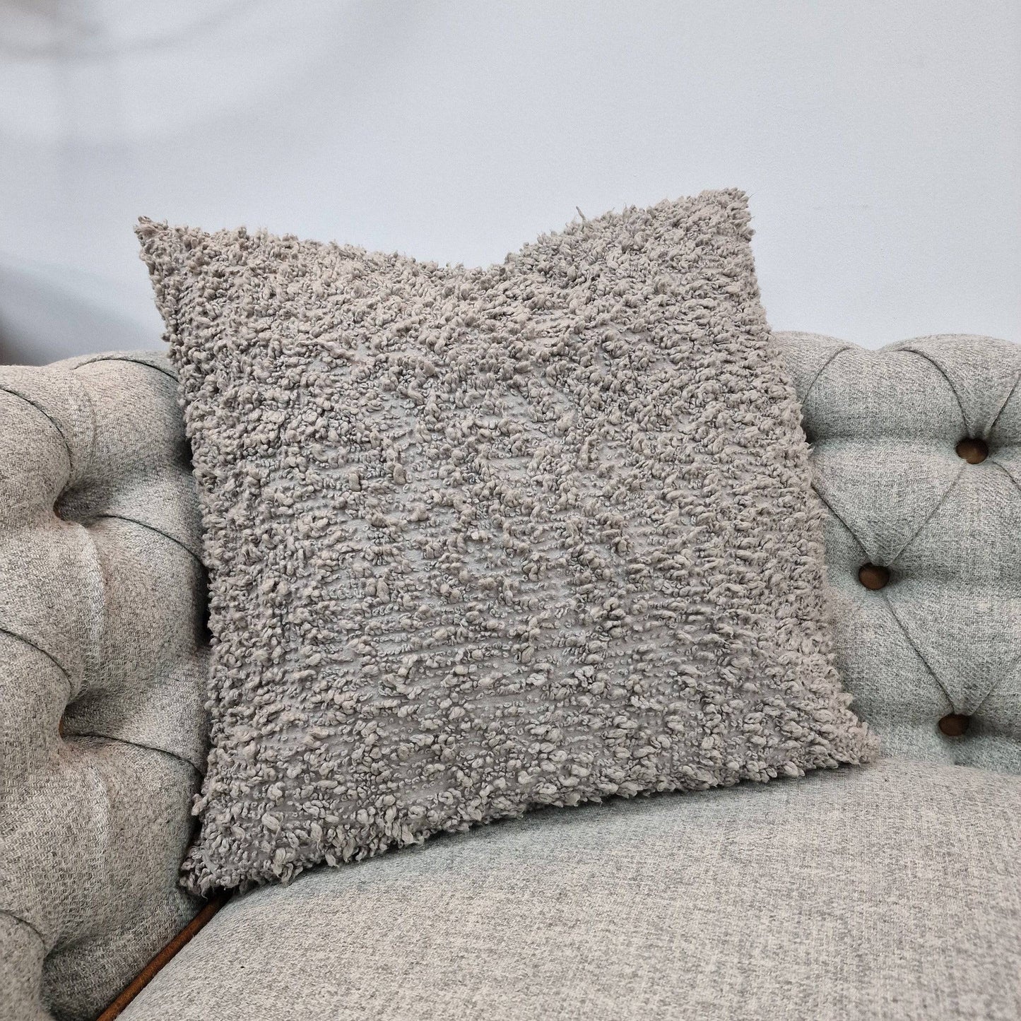 Grey Boucle Cushion 55x55cm - - Rydan Interiors