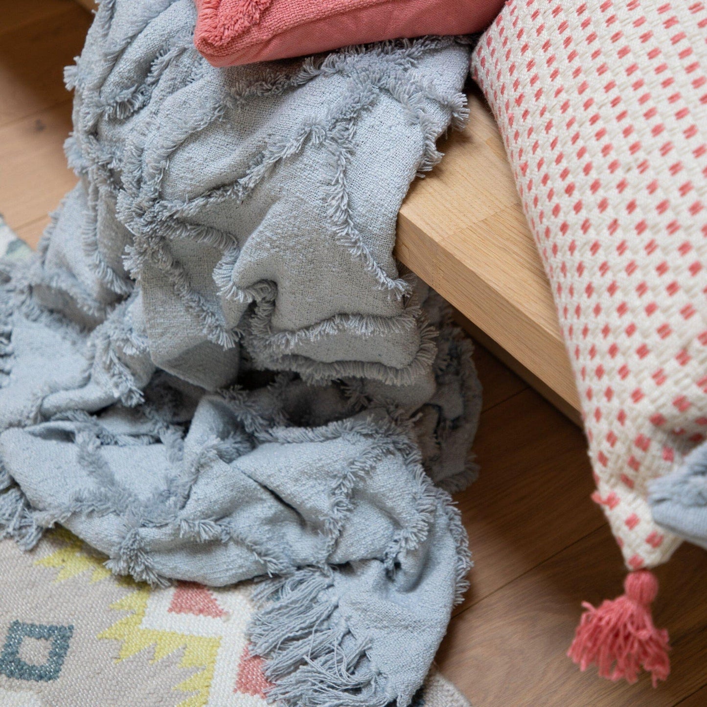 Recycled Tufted Throw Baby Blue - Throws - Rydan Interiors