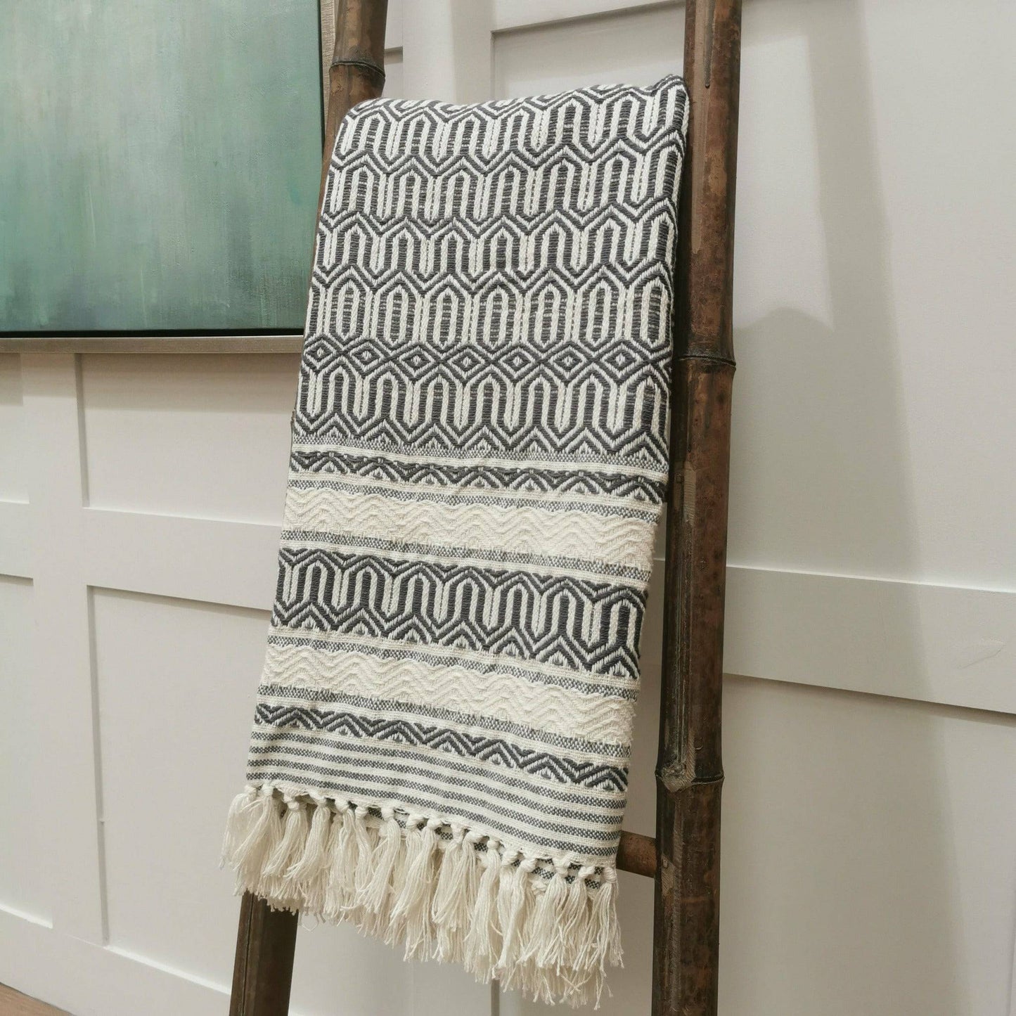 Slate Grey Moroccan Style Throw - Throws - Rydan Interiors