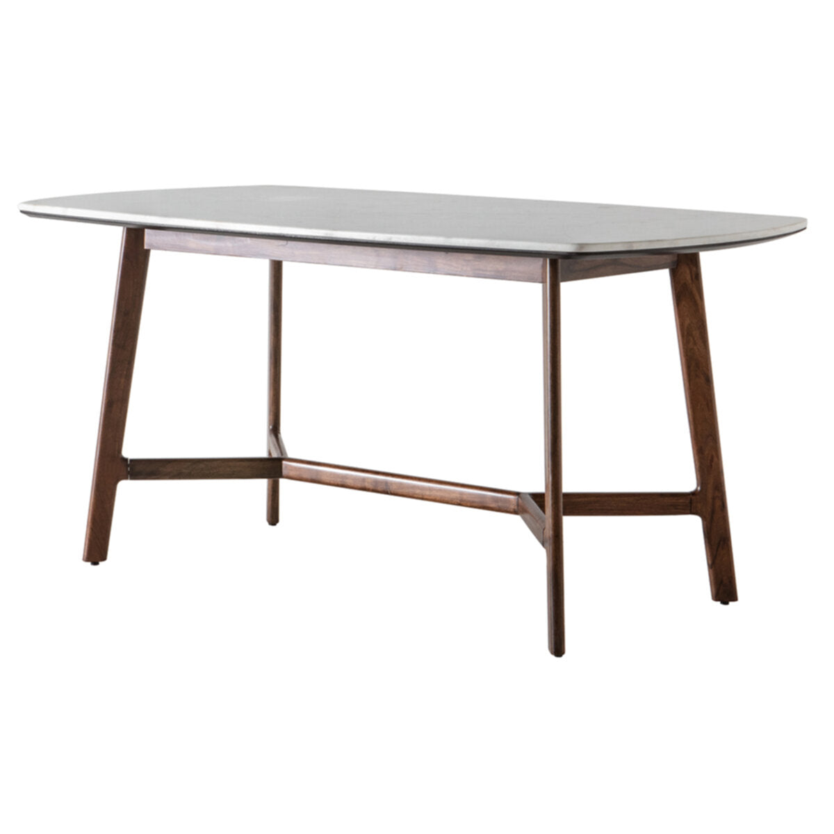 Nolan Acacia And White Marble Dining Table 