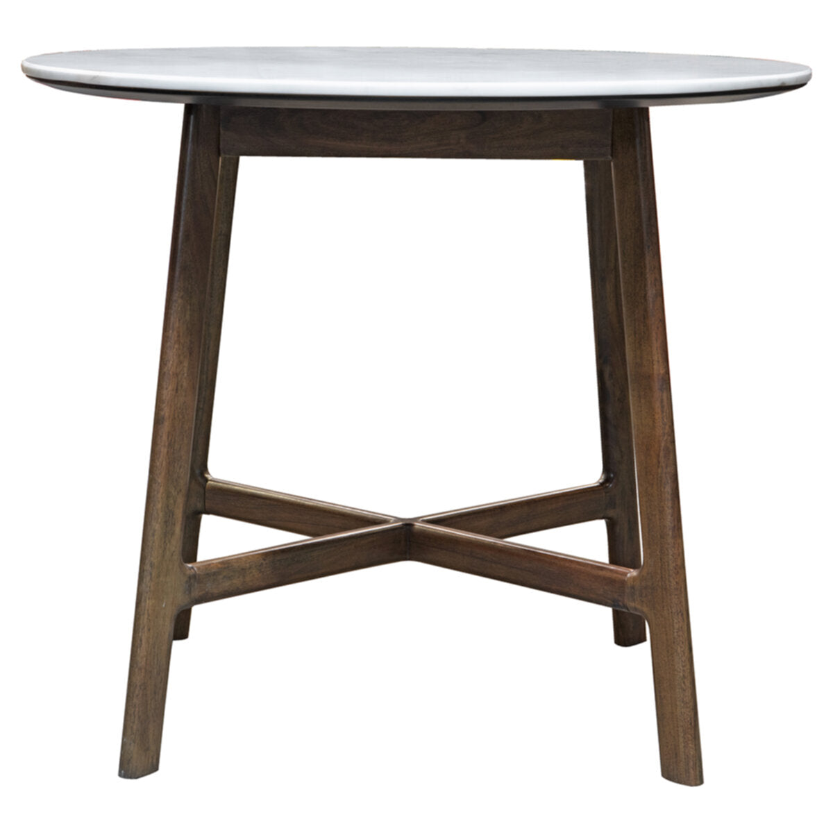 Nolan Acacia And White Marble Dining Table Round 