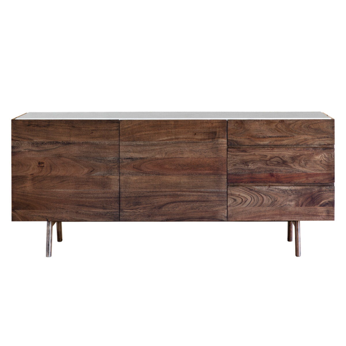 Nolan Acacia And White Marble Sideboard 