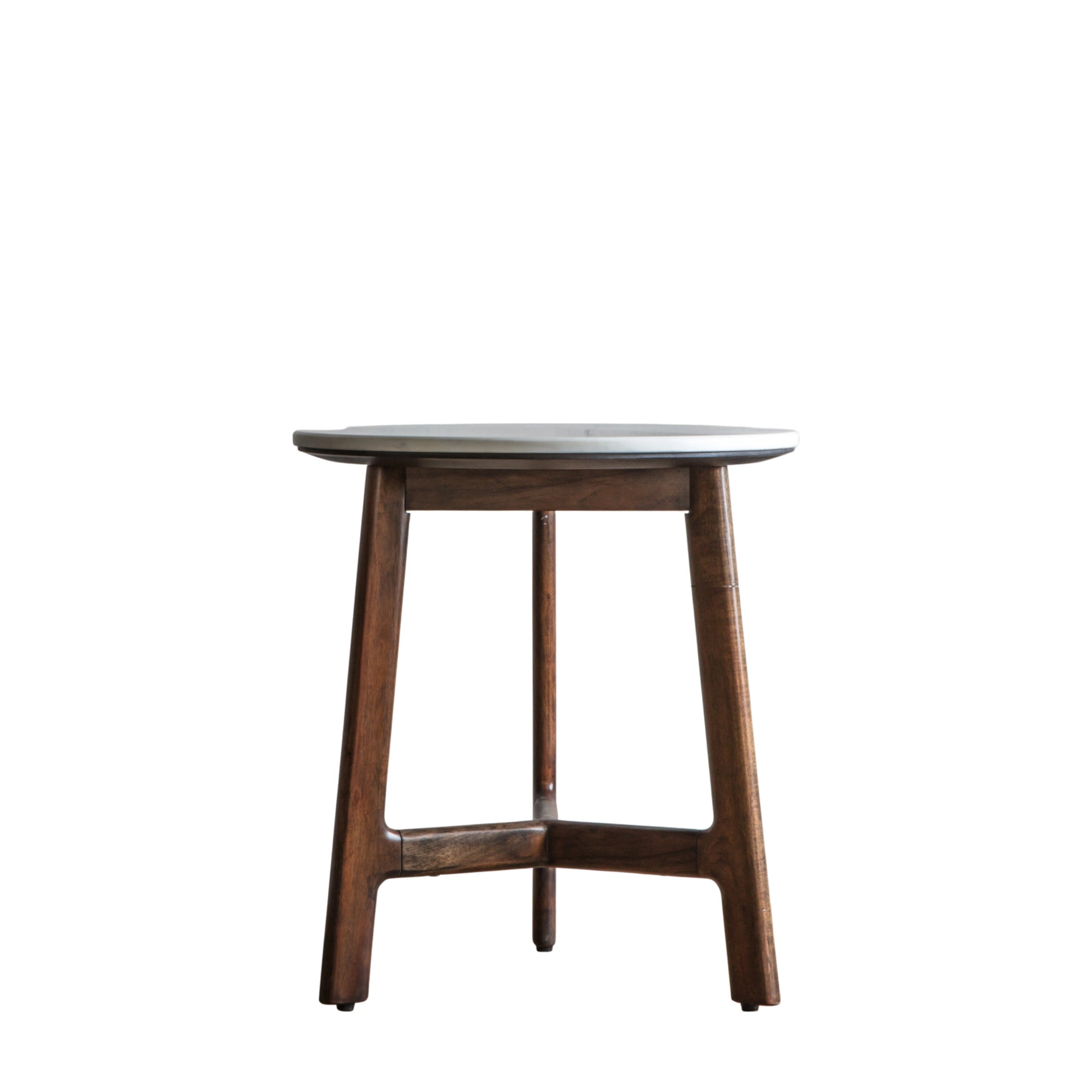 Nolan Acacia And White Marble Side Table 