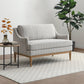 Briar Natural Stripe Chenille 2 Seater Sofa in a living room
