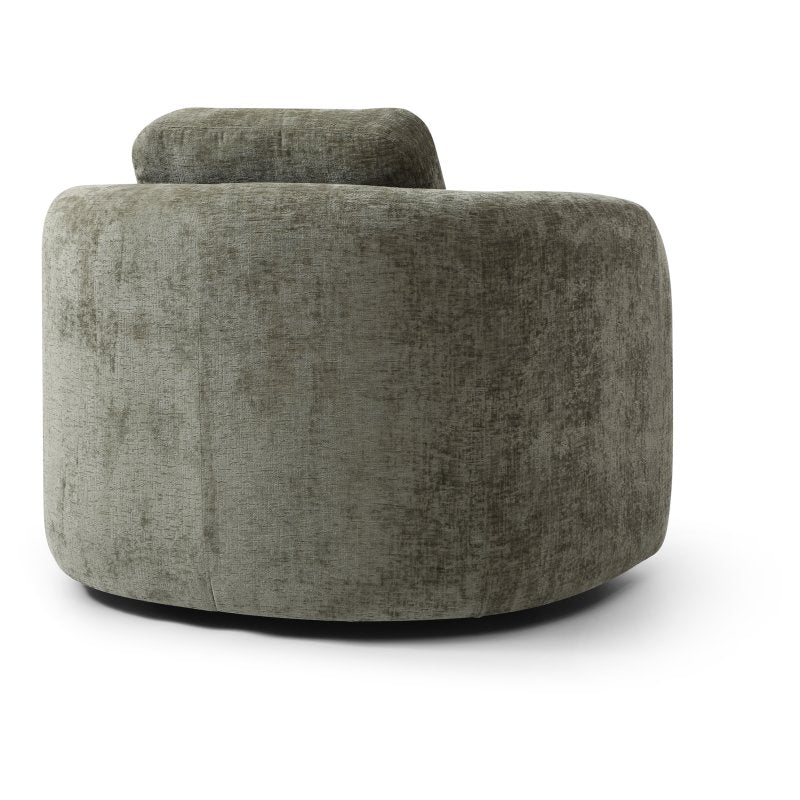 Mitch Swivel Chair l Distressed Olive Chenille - Rydan Interiors