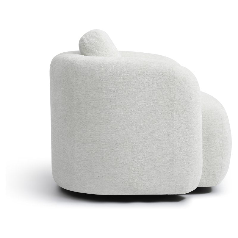 Mitch Swivel Chair l Natural Soft Chenille - Rydan Interiors