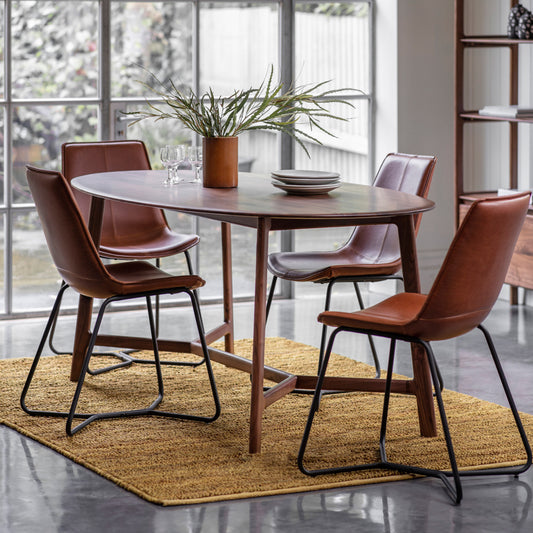 Oslo Scandi Design Oval Dining Table | Walnut 