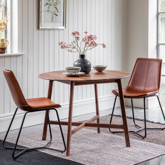 Oslo Scandi Design Round Dining Table | Walnut 