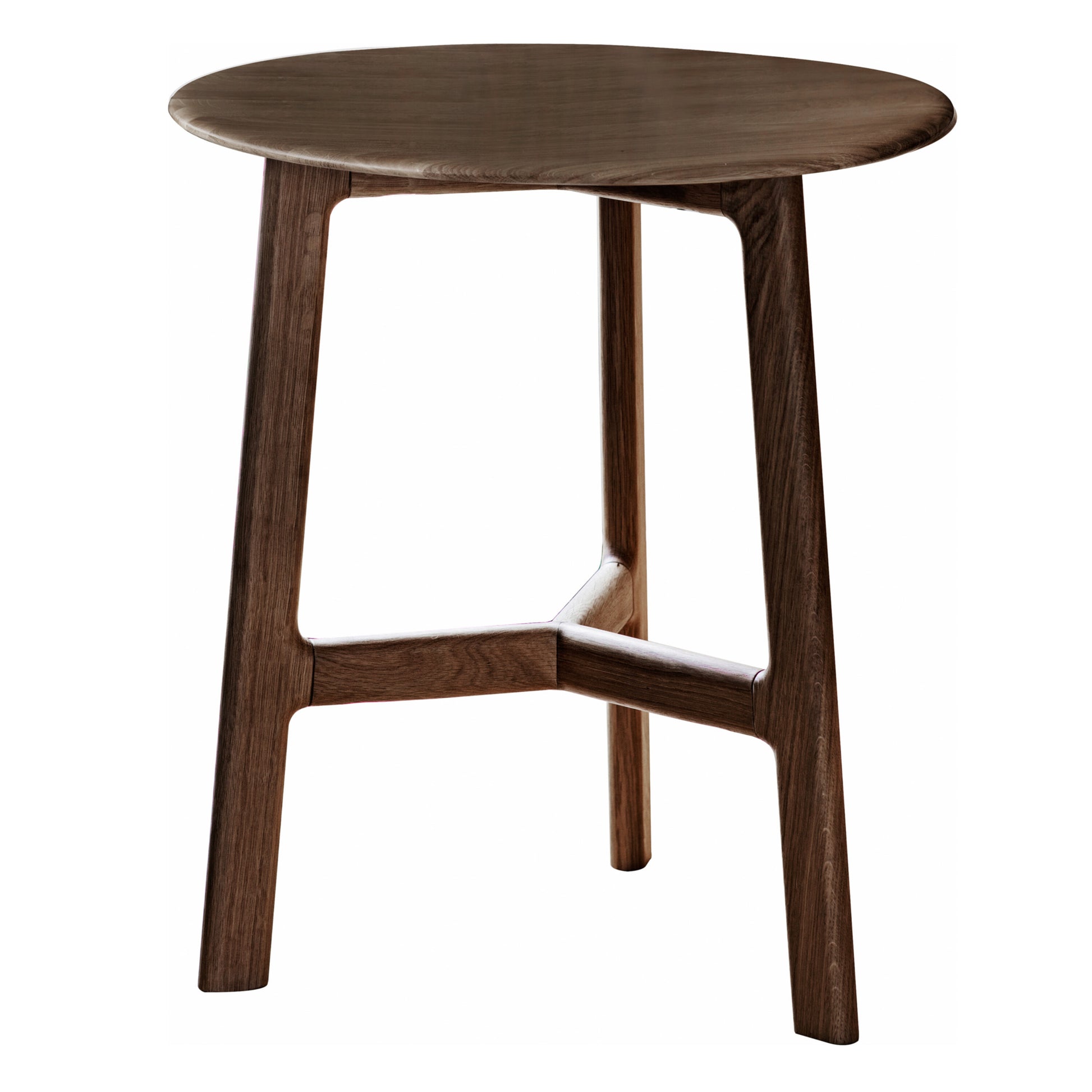 Oslo Scandi Design Round Side Table | Walnut 