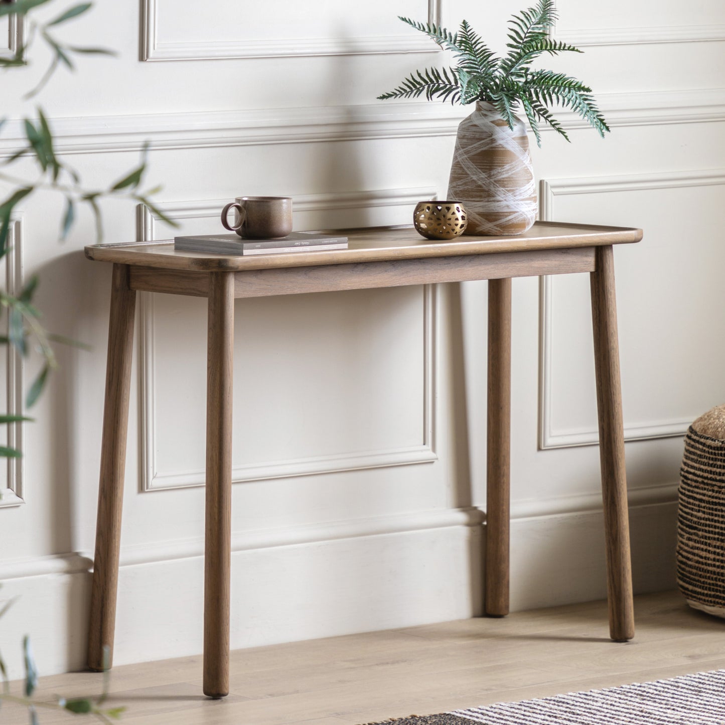 Colton Oak Console Table | Grey