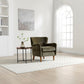 Rosie Navy Chenille Accent Chair styled in a modern interior