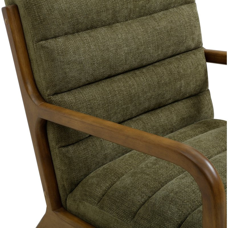 Inca Ribbed Chair | Thetis Olive Chenille - Rydan Interiors