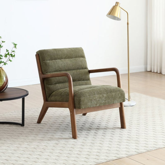 Inca Ribbed Chair | Thetis Olive Chenille - Rydan Interiors
