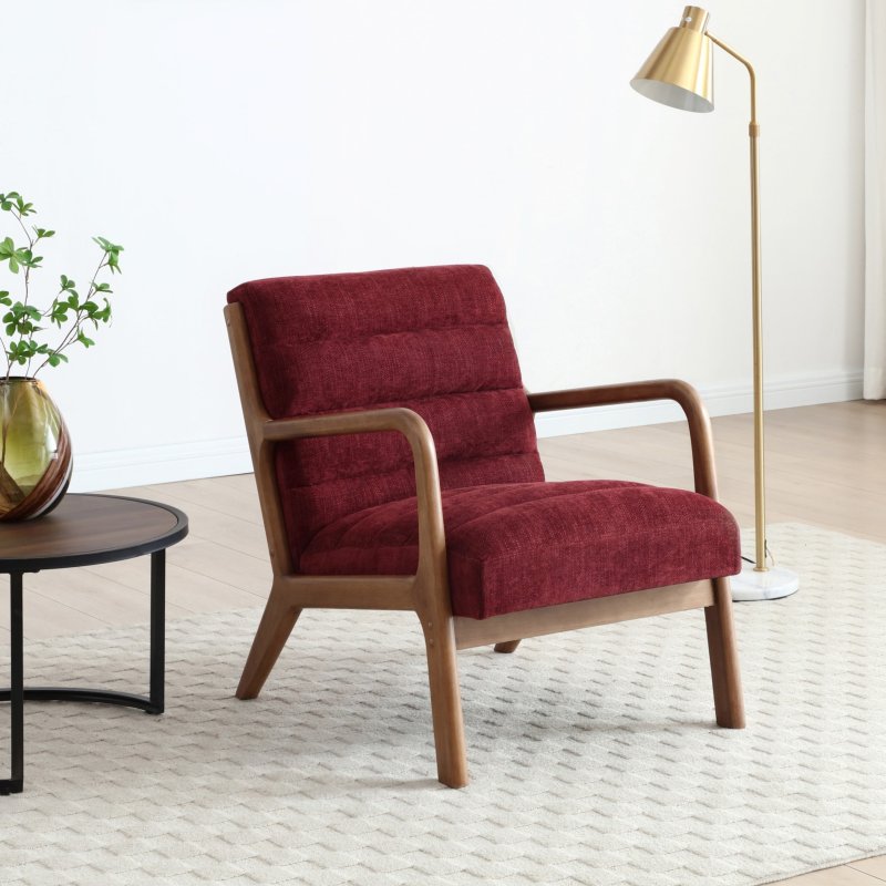 Inca Ribbed Chair | Thetis Wine Chenille - Rydan Interiors