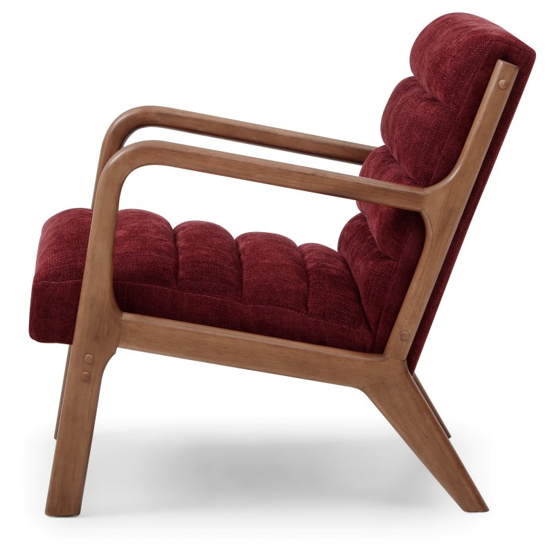 Inca Ribbed Chair | Thetis Wine Chenille - Rydan Interiors