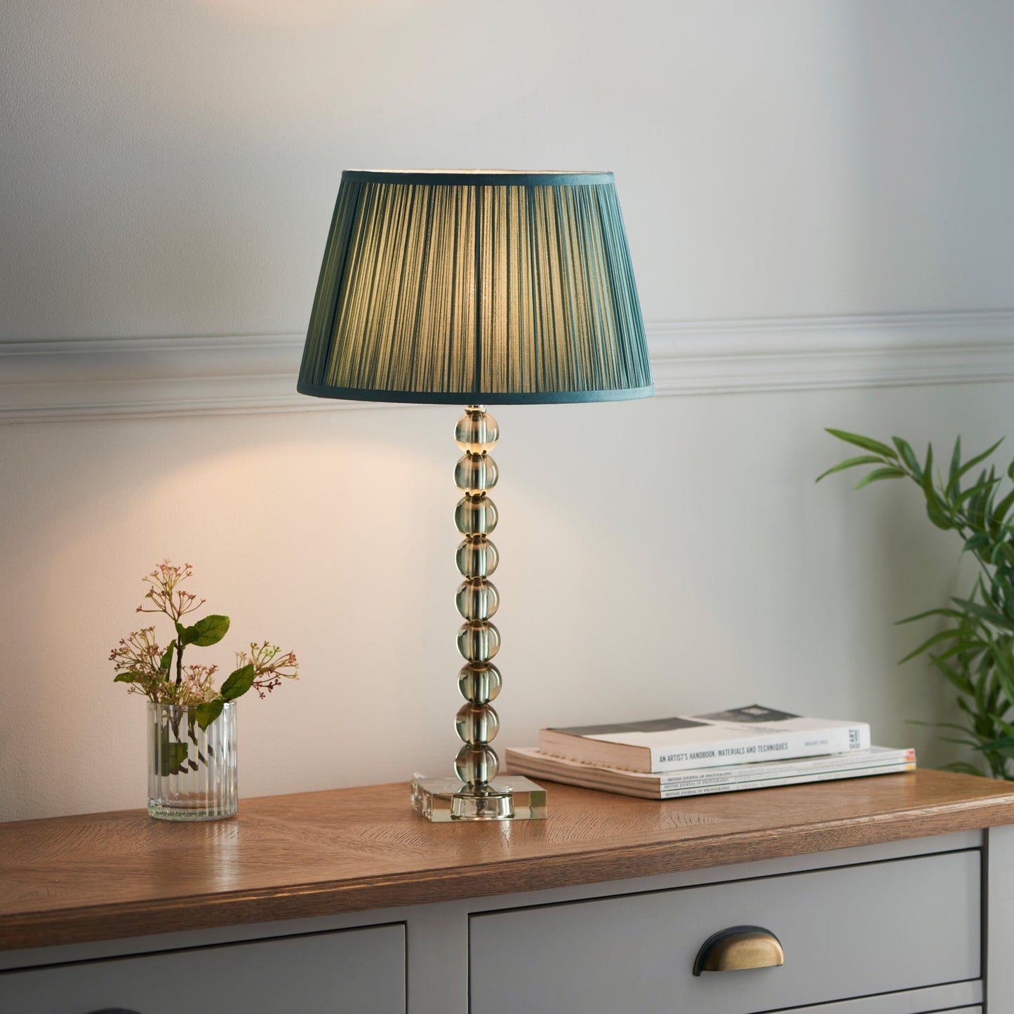 Adelie 1 Table Lamp | Green & Grey Tinted