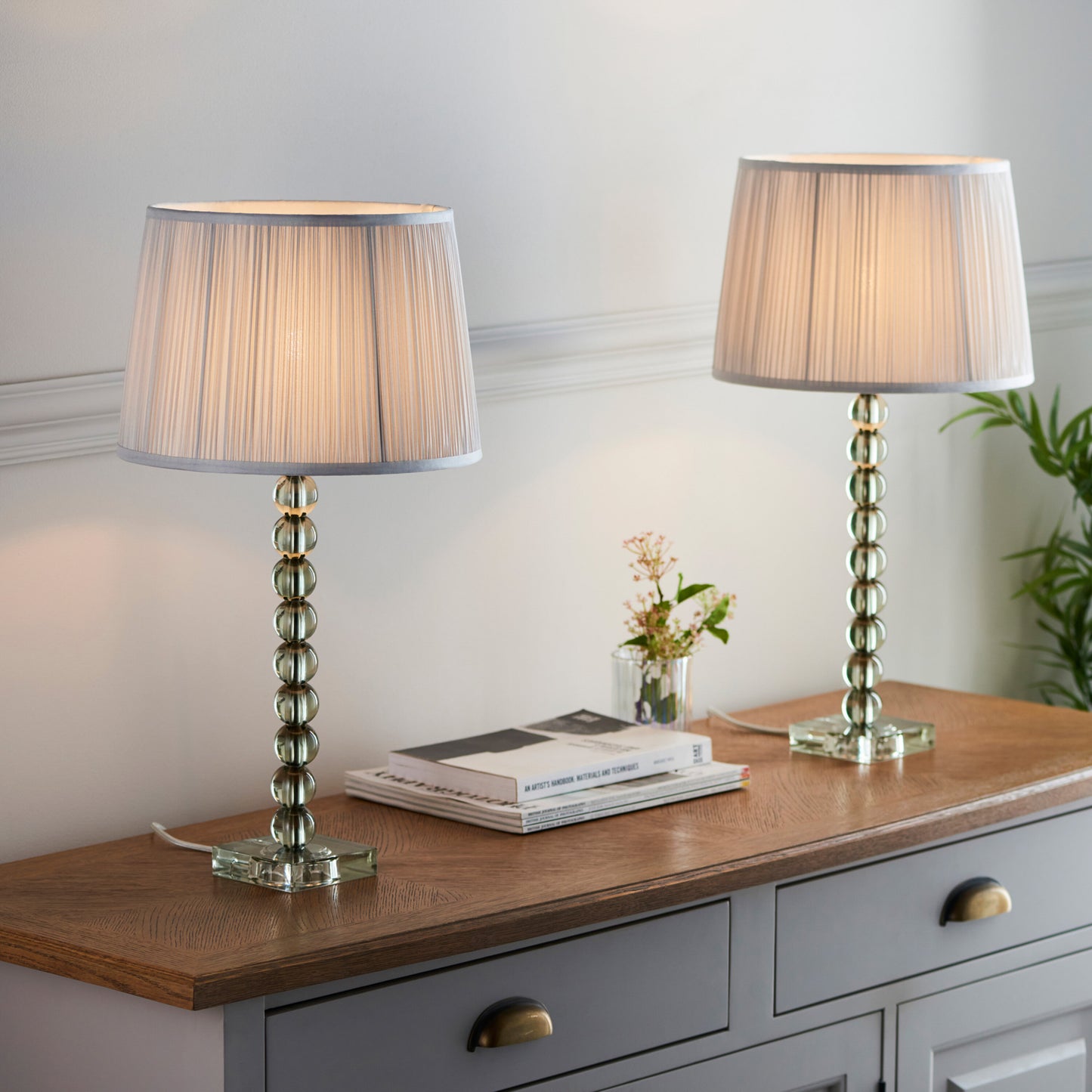 Adelie 1 Table Lamp | Green & Grey Tinted