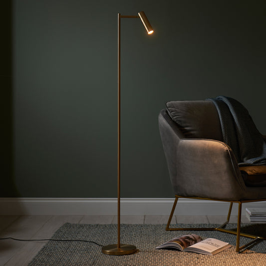 Dedicated Reader 1 Floor Lamp | Satin Warm Brass